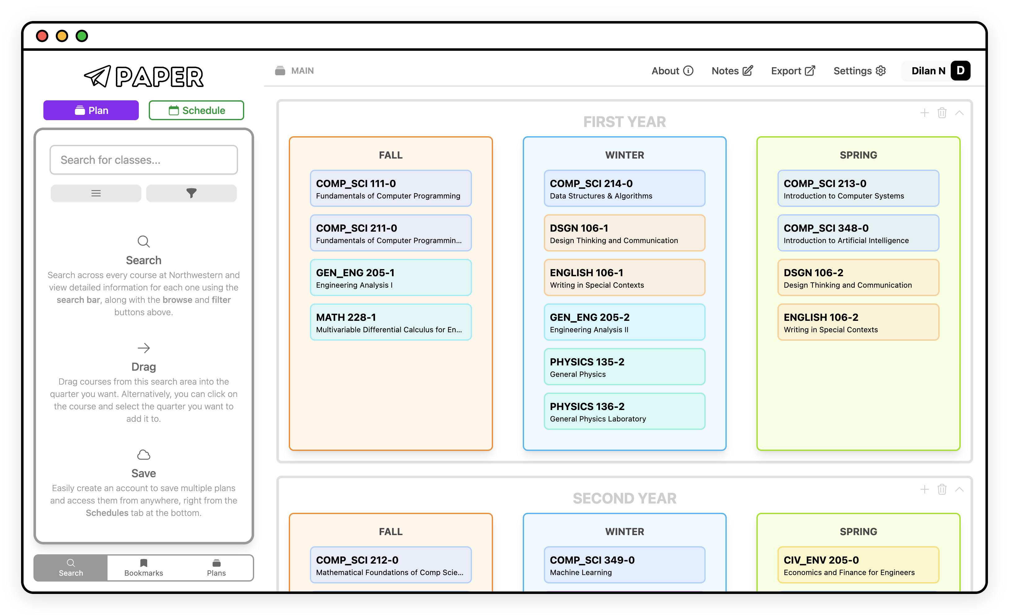 The plan view